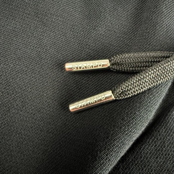 STAMPD Joggers Men Medium M Pant Black Zipper Pockets Sweatpants Fleece Casual 1 - Picture 6 of 10